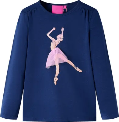 Produktbild von Kinder-Langarmshirt Marineblau 128
