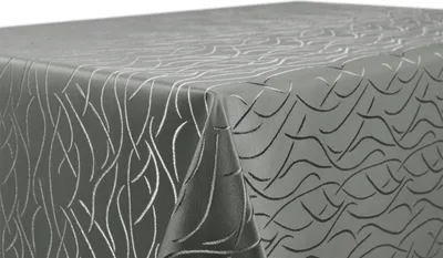 Produktbild von Tischdecke Streifen, bügelfreie, fleckabweisend, pflegeleicht,Grau, (Rund160x160cm)