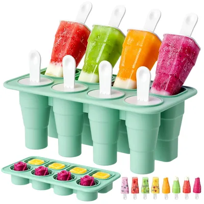 Produktbild von Eisformen für Eislutscher, 8 wiederverwendbare Silikonformen