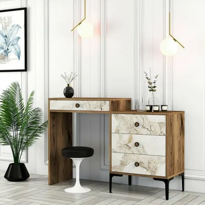 Image de Artegna - Console, 124x40x85h cm Noyer Marron, 2 Étagères
