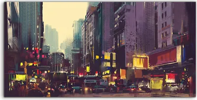 Produktbild von Coloray Acrylbild 140x70  Wandbild Acrylbilder Foto Stadt verkehr und bunte Licht