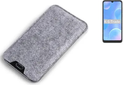 Produktbild von K-S-Trade Filz Handyhülle kompatibel mit Blackview A50 Schutzhülle Filztasche Filz Tasche Case Sleeve Handy Hülle Filzhülle grau