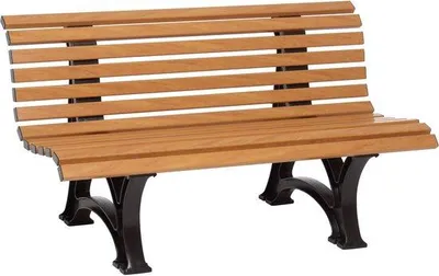 Produktbild von Famanu Gartenbank Holzoptik 2-Sitzer - stabil und pflegeleicht