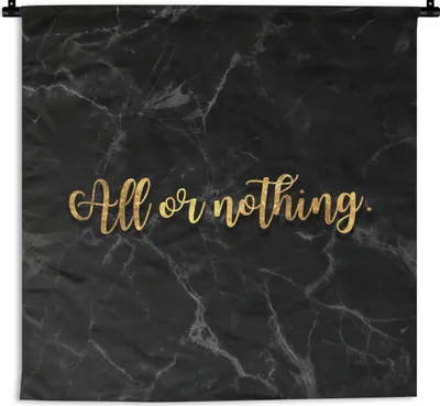 Produktbild von MuchoWow® Wandteppich Wandbehang Zitat - Motivation - Marmor - Gold 150x150 cm Tapisserie Dekoration Wandtuch - Wohnaccessoires - Modernes