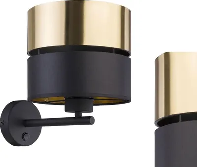 Image de Euluna Applique Hilton Led Lecture Applique Lampe Noir Or