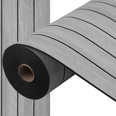 Produktbild von Ikodm 3D Wandpaneel Nachbildung Hellgrau Wandpaneel selbstklebend Holzoptik Holzlatten-Tapete in Rolle 300x60cm