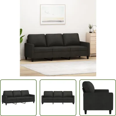 Immagine prodotto di The Living Store Divano 3 posti nero 180 cm in tessuto