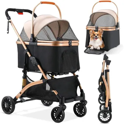 Immagine prodotto di Carrozzina per cani - Trasportino per cani - Carrello per cani - Carrozzina pieghevole per cani - 4 in 1 - Trasportino per animali domestici