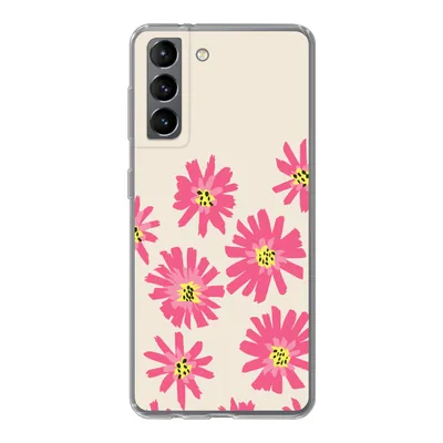 Produktbild von MuchoWow® Handyhülle Schutzhülle Hülle für Samsung Galaxy S21 Blumen - Muster - Minimalismus Silikon Softcase Handy Hülle - Softcase