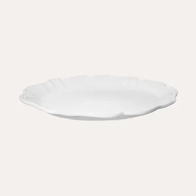 Produktbild von KEYHOMESTORE | Großes Serviertablett aus weißer Keramik, 48 x 37 cm