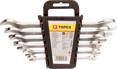 Zdjęcie produktu dla TOPEX Klucze płaskie dwustronne 6-17 mm, zestaw 6 szt.