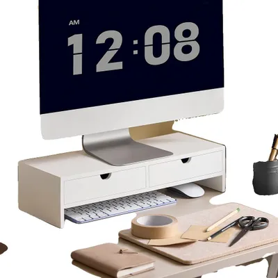 Produktbild von Monitorständer, Ergonomisches Design, Platzsparende Aufbewahrung, WEISS