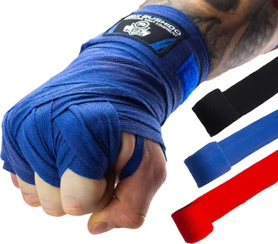 Obrázok produktu pre DBX BUSHIDO SPORT Bandáže Boxing 4m, modrá - Bavlnené boxerské bandáže muži - Flexibilné boxerské bandáže muži so silným suchým zipsom - Boxerské bandáže pre bojové umenia