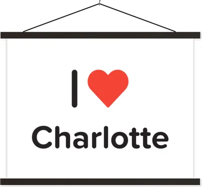 Produktbild von MuchoWow® Textilposter Ich liebe - Charlotte - Mädchen 60x45 cm mit schwarzem Rahmen - Poster Schlafzimmer