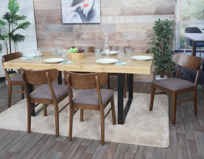 Produktbild von 6er-Set Esszimmerstuhl MCW-M59, Küchenstuhl Stuhl, Stoff/Textil Massiv-Holz  dunkles Gestell, taupe