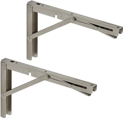 Produktbild von 1 Paar klappbare Wandkonsolen echt Edelstahl (300 x 176 mm) Regalbodenträger belastbar bis 150 kg von Sotech