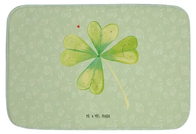 Produktbild von Mr. & Mrs. Panda Duschvorleger Blume Kleeblatt - Blattgrün - Geschenk, Badematte, badezimmermatte, Neuer Job, Jobwechsel, Badteppich, Badvorleger, Glück, duschmatte
