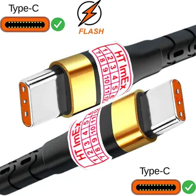 Produktbild von Nylon 1m USB C auf USB C Kabel 100W Schnellladekabel Für Xiaomi Samsung Huawei