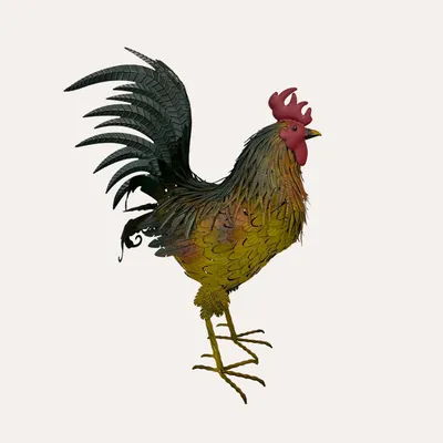 Image de KEYHOMESTORE | Coq géant en fer peint, H. 95 cm