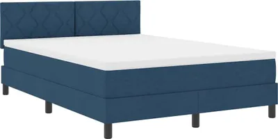 Produktbild von vidaXL Boxspringbett mit Matratze Dunkelblau 140 x 200 cm Stoff