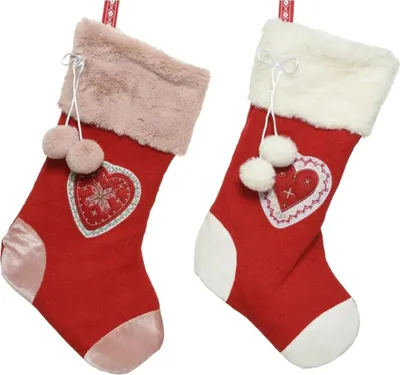 Produktbild von Decoris Weihnachtssocken Weihnachtsschmuck für Geschenke 2 Stück