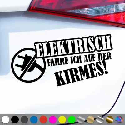 Produktbild von PantherPixel Elektrisch Aufkleber Fahre Ich Auf Der Kirmes Sticker Auto Geschenkidee Farbe Schwarz