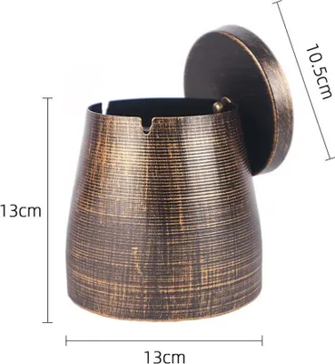 Produktbild von INF Metall Aschenbecher mit Deckel - Konischer Aschenbecher für Bar und Zuhause L