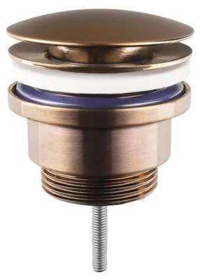 Image de Garniture d'écoulement pour lavabo 5/4", clic-clac, grand bouchon, 10-55 mm, cuivre mat