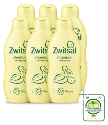 Image de 6 x Shampooing pour bébé Zwitsal - Doux et nourrissant - 200 ml - Lot de 6