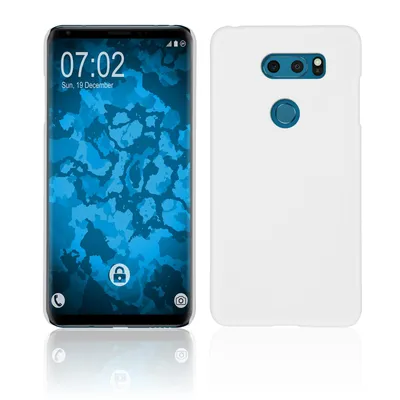 Produktbild von PhoneNatic Case kompatibel mit LG V30S ThinQ - Hülle weiß gummiert Hard-case Cover