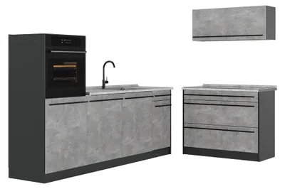 Imagen del producto de Mueble de cocina Vicco R-Line Hormigón/Antracita 220 cm sin encimera, Model 67420