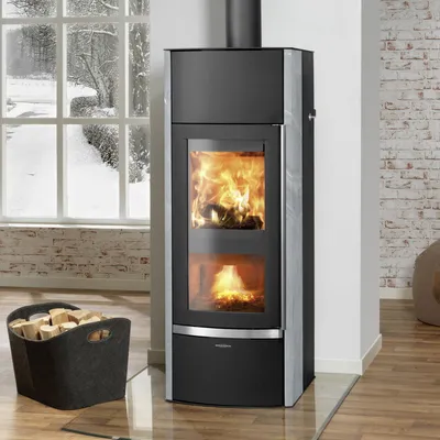 Produktbild von Oranier Hektos Aqua Wasserführender Holzvergaserofen Stahl Schwarz / Speckstein