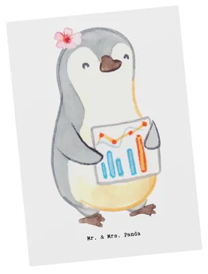 Produktbild von Mr. & Mrs. Panda Postkarte Wirtschaftsanalytikerin Herz - Weiß - Geschenk, Ansichtskarten, Postkarten, bildkarte, Grußkarte, kunstkarte