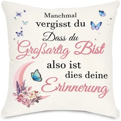 Productafbeelding van Kussensloop 45x45 cm, polyester-linnen, met zakje, cadeau voor dames