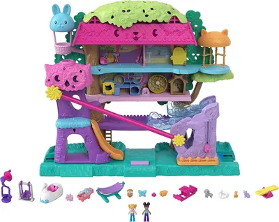 Image de Polly Pocket Pollyville Huisdieren Boomhut - Set de figurines de speel