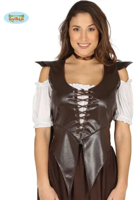 Produktbild von Mittelalter Weste im Lederlook für Damen, Gr. M/L