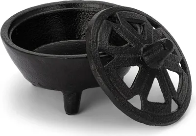 Produktbild von Weihrauchgefäß Ø10,5cm Weihrauchbrenner Gusseisen schwarz Räuchergefäß -schale