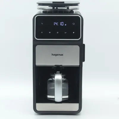 Produktbild von Hagenuk Kaffeemaschine mit Mahlwerk 12 Tassen – Timer, Flachmahlwerk, DIRECT-DROP-SYSTEM, Warmhaltefunktion, 200g Bohnenbehälter, Permanentfilt