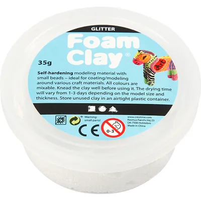 Produktbild von Foam Clay® , Glitter, Weiß, 35 g/ 1 Dose [HOB-78813]