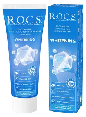 Immagine prodotto di R.O.C.S. Whitening Dentifricio 75ml | Senza Fluoro | Con Calcio per Denti Bianchi