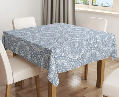 Imagen del producto de Mantel de hule tejido por metros - Mandalas Grandes Azules 42023-1