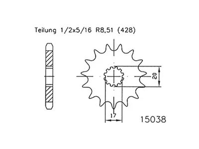 Obrázek produktu pro Ritzel Stahl/12#428# 50-15038-12