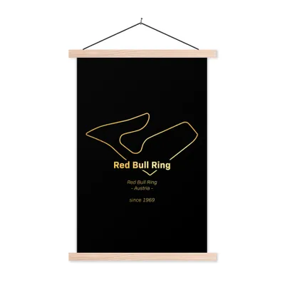 Produktbild von MuchoWow® Textilposter Red Bull Ring - Formel-1-Rennstrecke 120x180 cm mit holzfarbenen Rahmen - Textil-Plakat