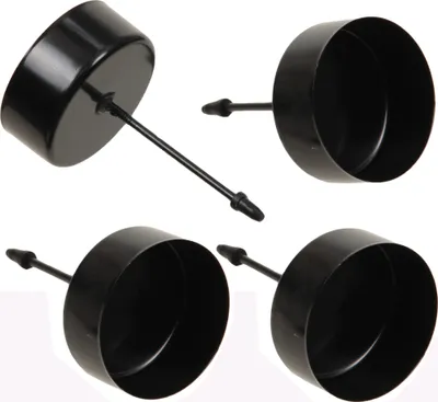 Produktbild von 4-TLG. Set Adventskranz-Stecker aus Metall Schwarz Ø 4,2 cm - Adventskranzhalter - Kerzenhalter für Adventskranz - Teelichthalter für Adventskranz