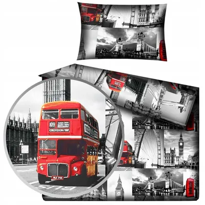 Produktbild von Designpremium Kinderbettwäsche London Grau 100x135 cm