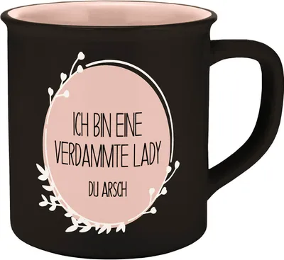 Produktbild von Tasse Verdammte Lady Emaille-Optik 400ml