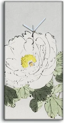 Produktbild von Wandbild Leinwand Bilder Wanduhr 30x60 Malerei Asiatischer Blumen Zweig - weiße Hände