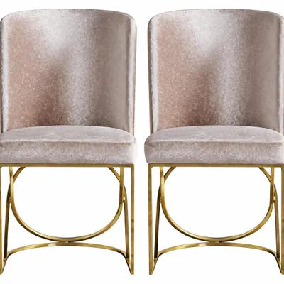 Immagine prodotto di Due eleganti sedie in velluto con struttura in metallo dorato in stile moderno