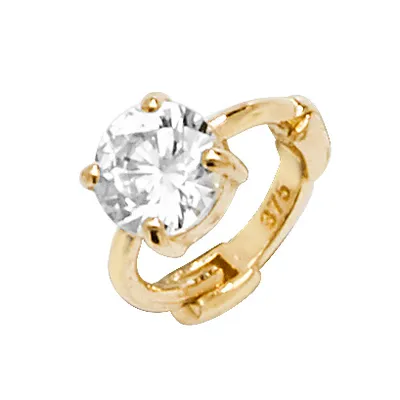 Image de Magnifique créole en or 9 carats (375) pour femme - cartilage unique avec zirconium - 7mm*4mm ; WJS25959