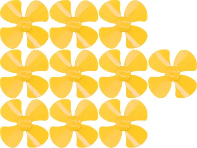 Image de 10Pcs Propeller 4 Blades Strong Wind Durable Materials Light Weight 40mm DIY Toy Car PropellerYellow